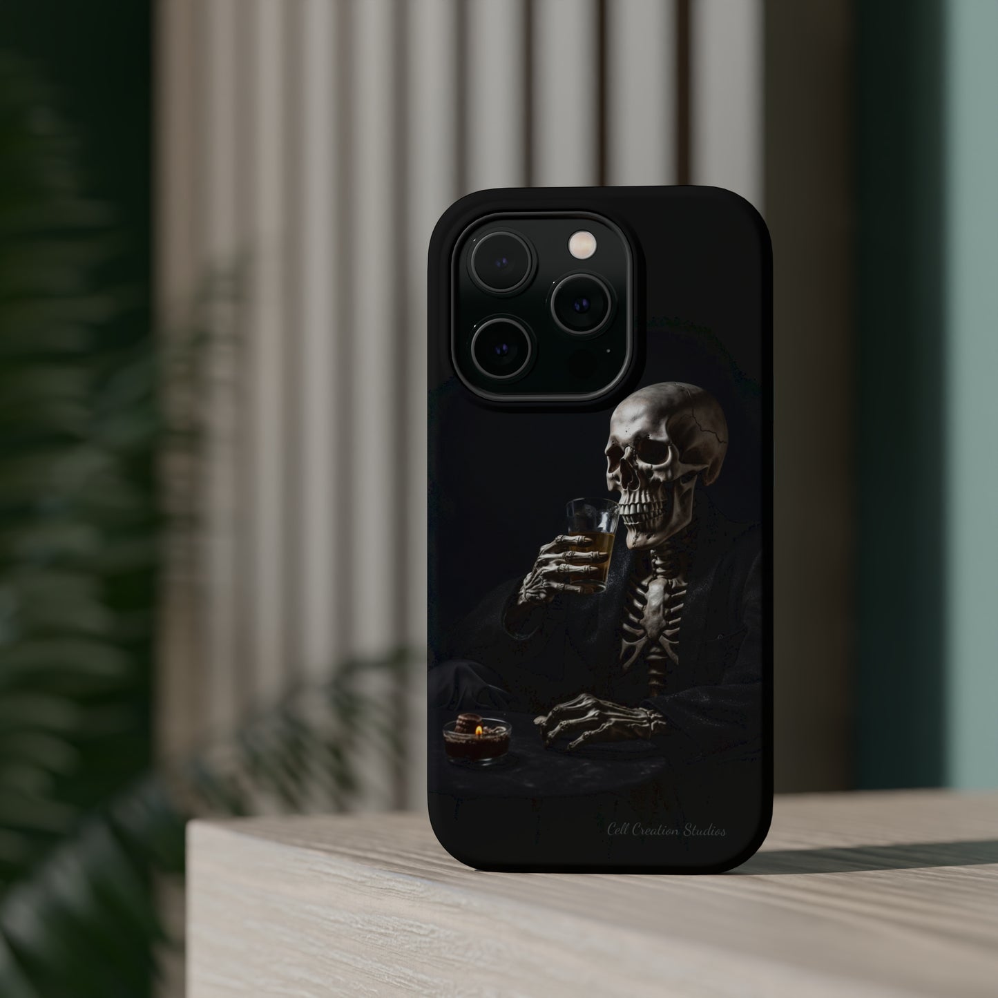 "Embrace the Dark Side with Our Skeleton Drinking Phone Case" -MagSafe Tough Cases