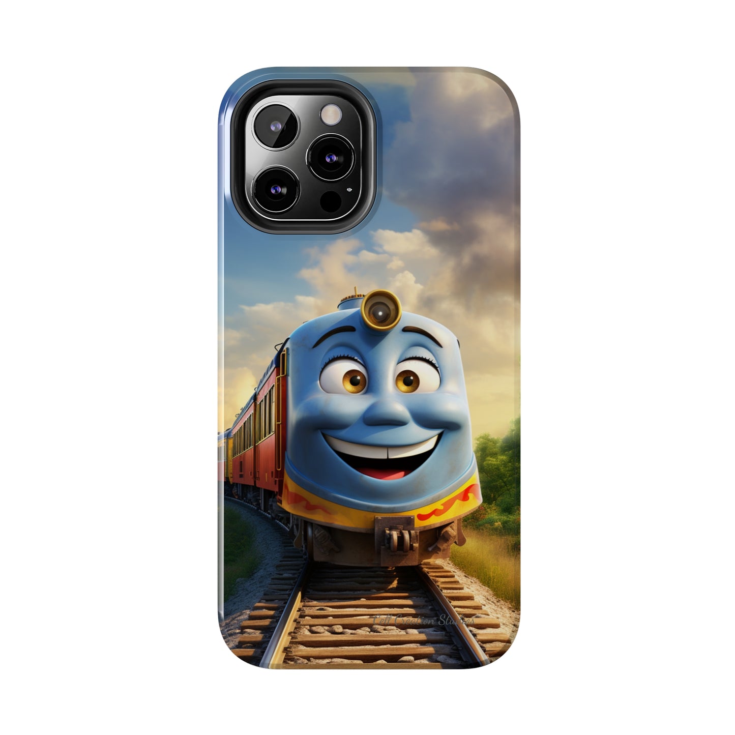 The "Smiling Blue Train" Phone Case -Tough Phone Cases