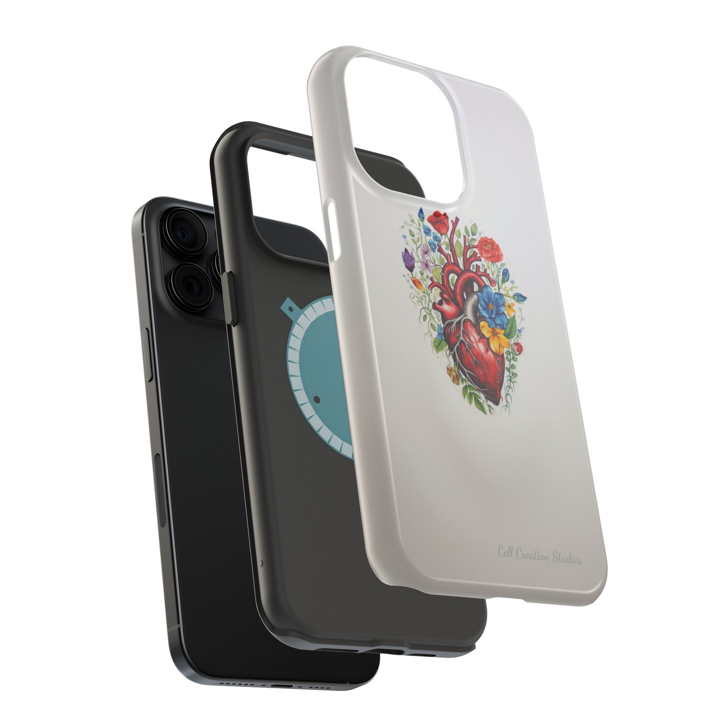 "Floral Heart Harmony" -MagSafe Tough iPhone Cases