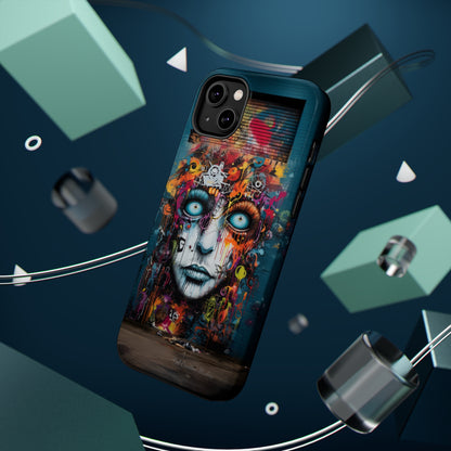 Elevate Your Style with our "Graffiti Face Concrete Wall" Phone Case -MagSafe Tough Cases