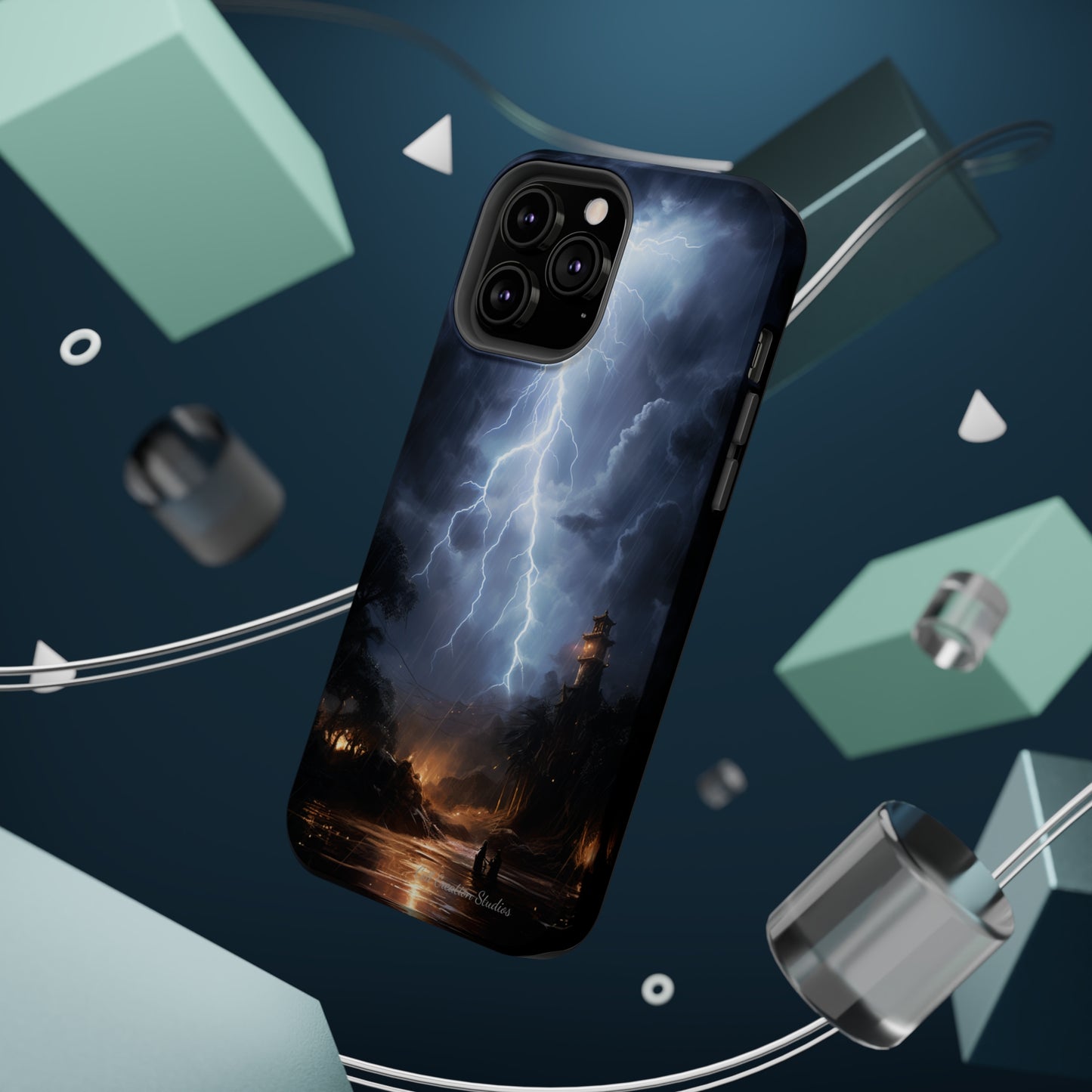 Introducing the "Electric Skies" Cell Phone Case – Unleash the Power of the Storm -MagSafe Tough Cases