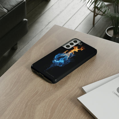 "Elegant Blue and Orange Flame" Phone Case: Ignite Your Style -Tough Cases