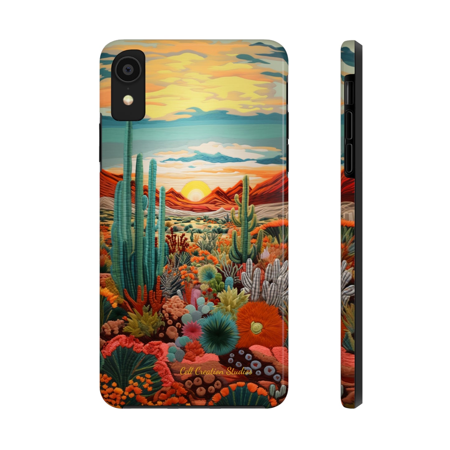 "Desert Bloom Embroidery" -Tough iPhone Cases