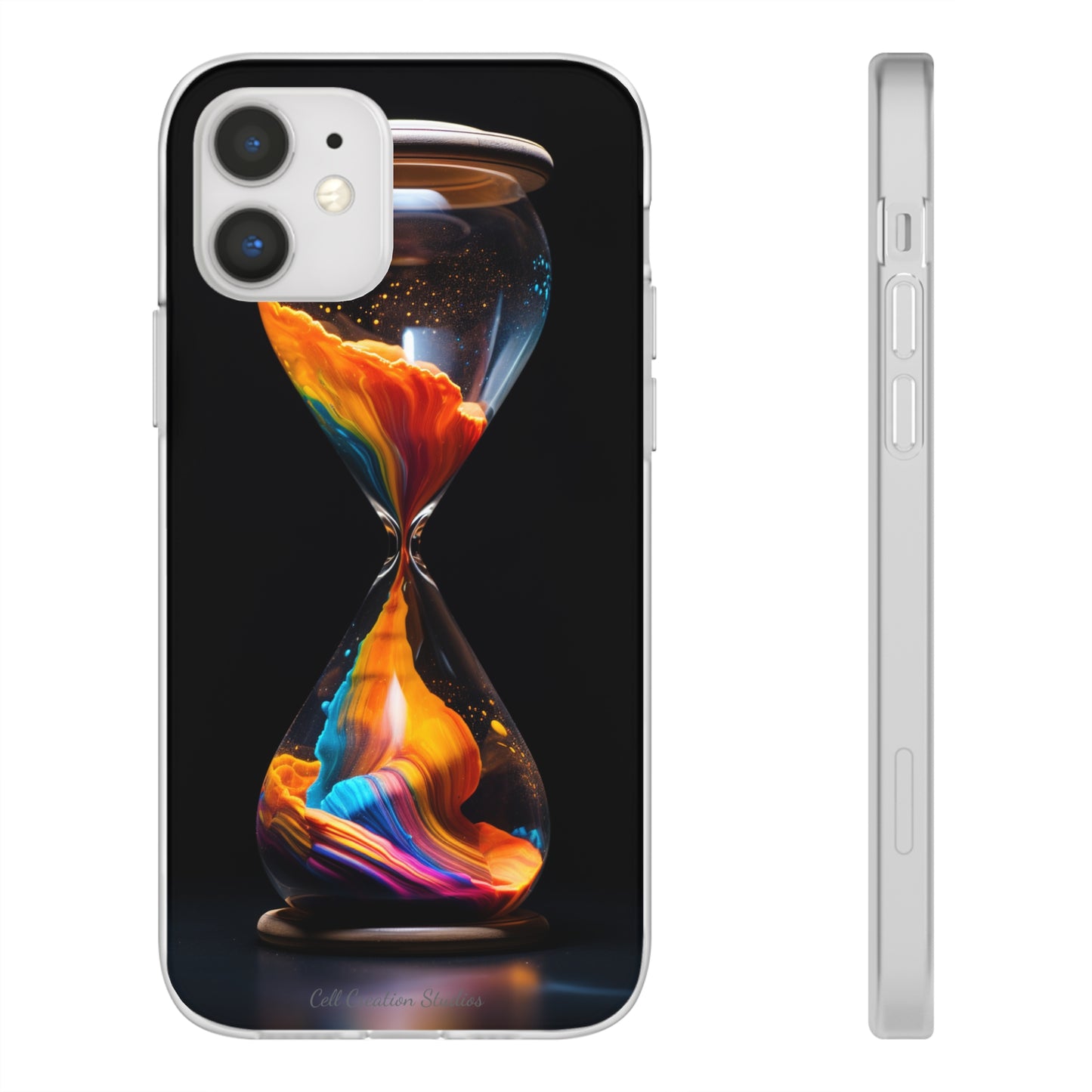 Introducing the "Vibrant Sands of Time" Cell Phone Case – Embrace the Beauty of Colorful Hourglass Design -Flexi Cases