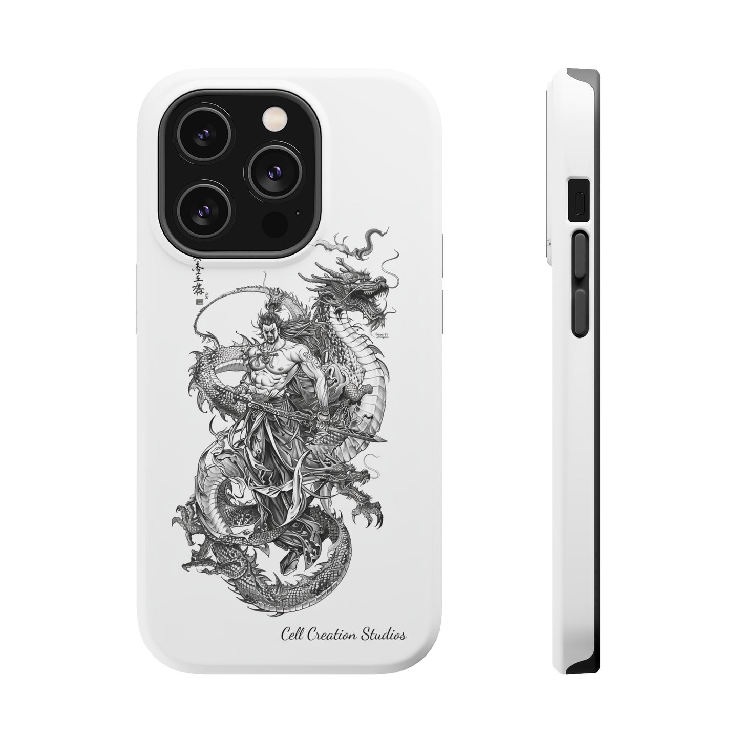 "Samurai and Dragon Sketch" -MagSafe Tough iPhone Cases