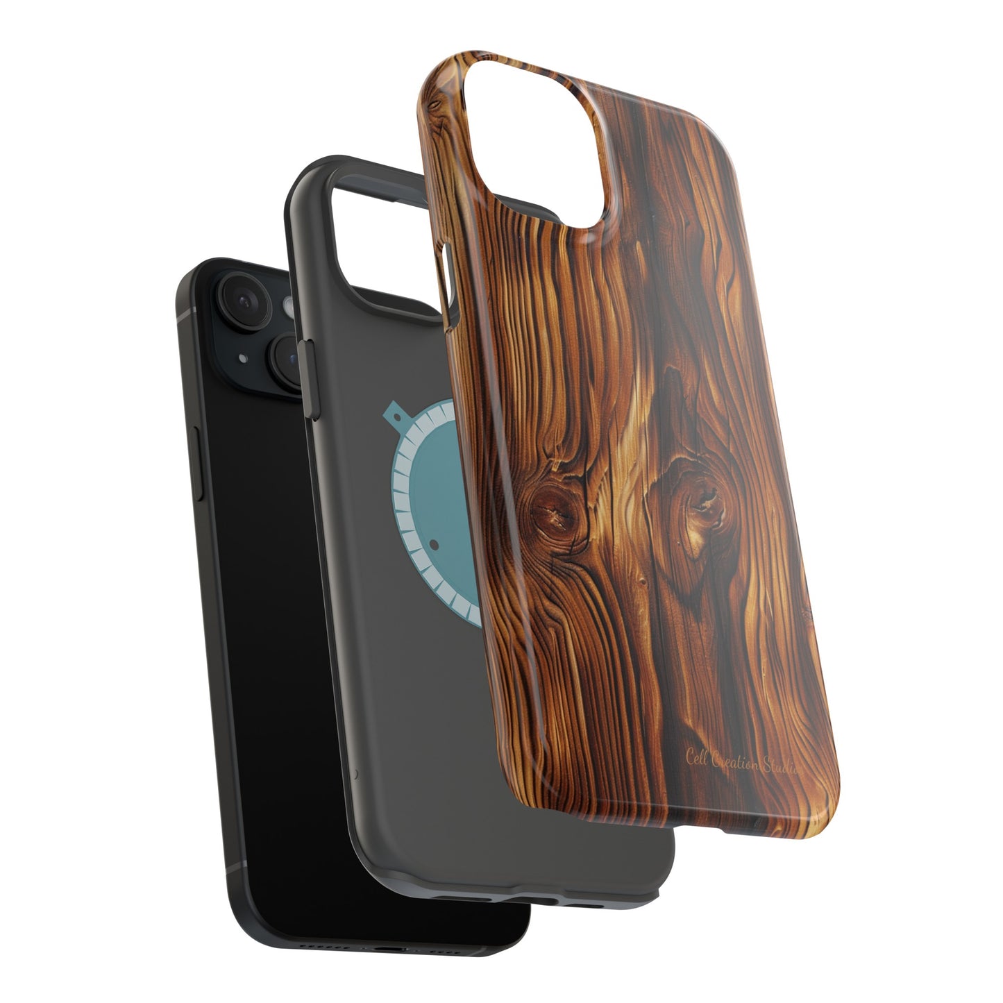 "Wood Grain Elegance" -MagSafe Tough iPhone Cases