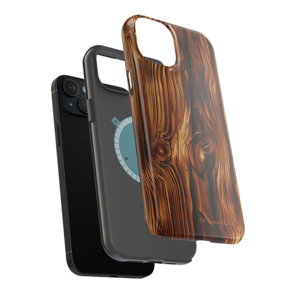 "Wood Grain Elegance" -MagSafe Tough iPhone Cases