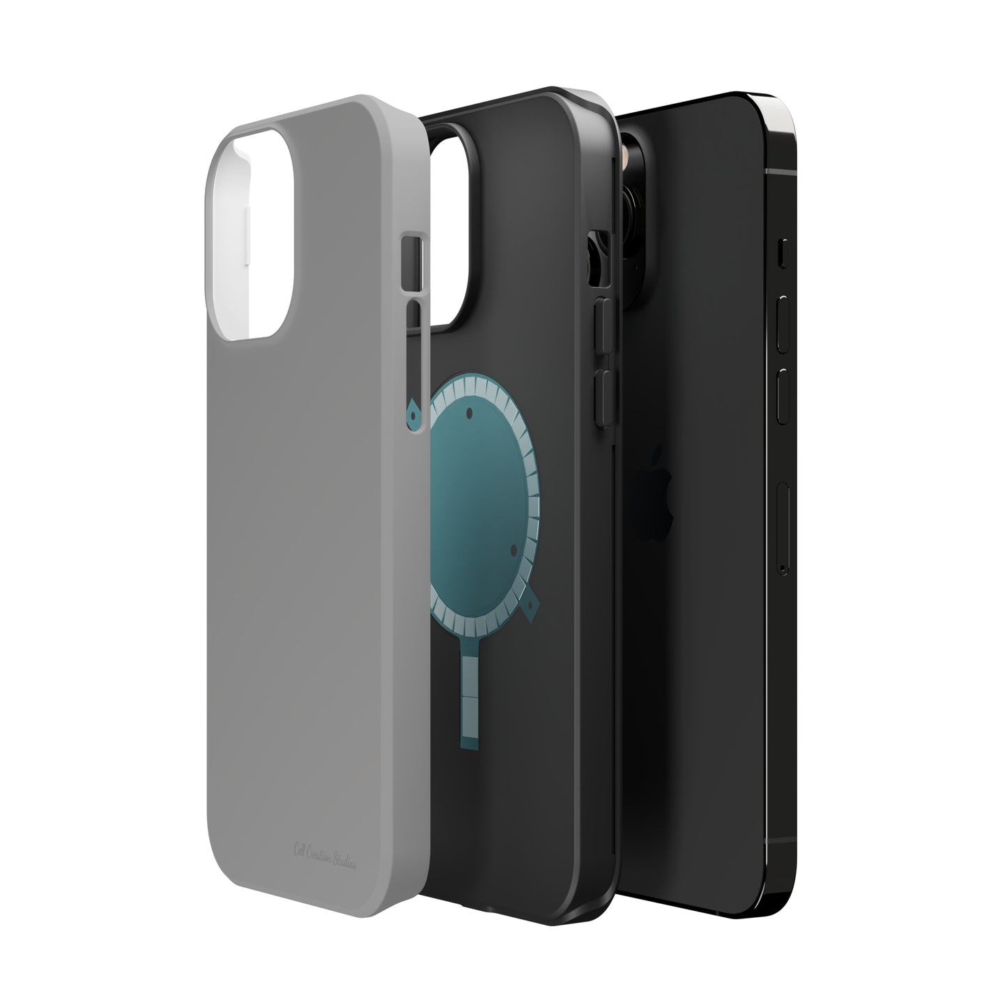 "Sleek Silver Essence" -MagSafe Tough iPhone Cases