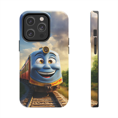 The "Smiling Blue Train" Phone Case -Tough Phone Cases