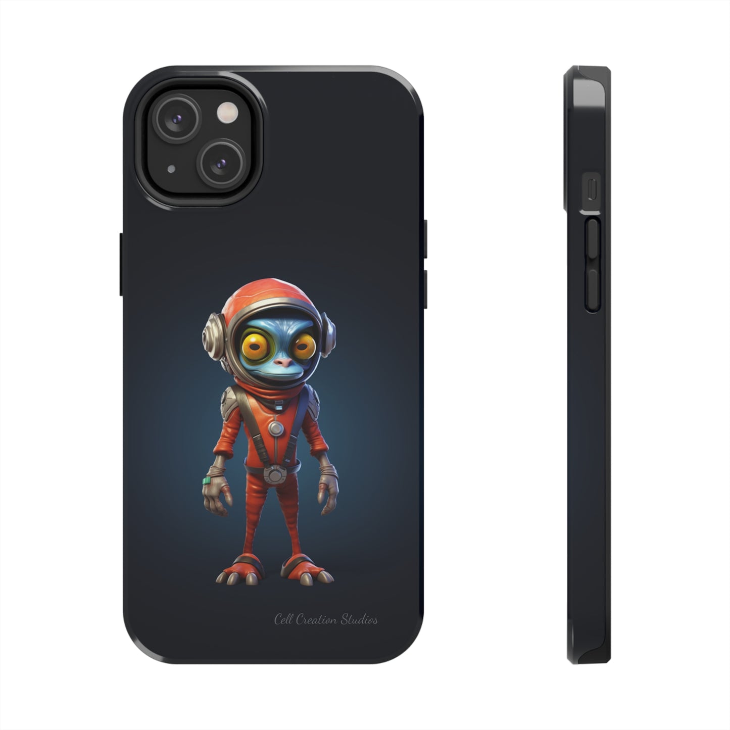 The "AstroGuard" Animated Blue Alien Astronaut Phone Case -Tough Phone Cases