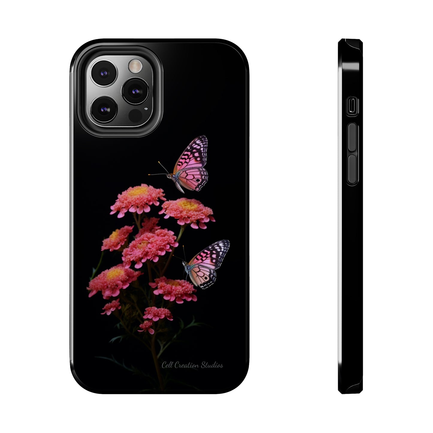 "Achillea Desert Eve Deep Rose & Butterfly" Phone Case -Tough Phone Cases