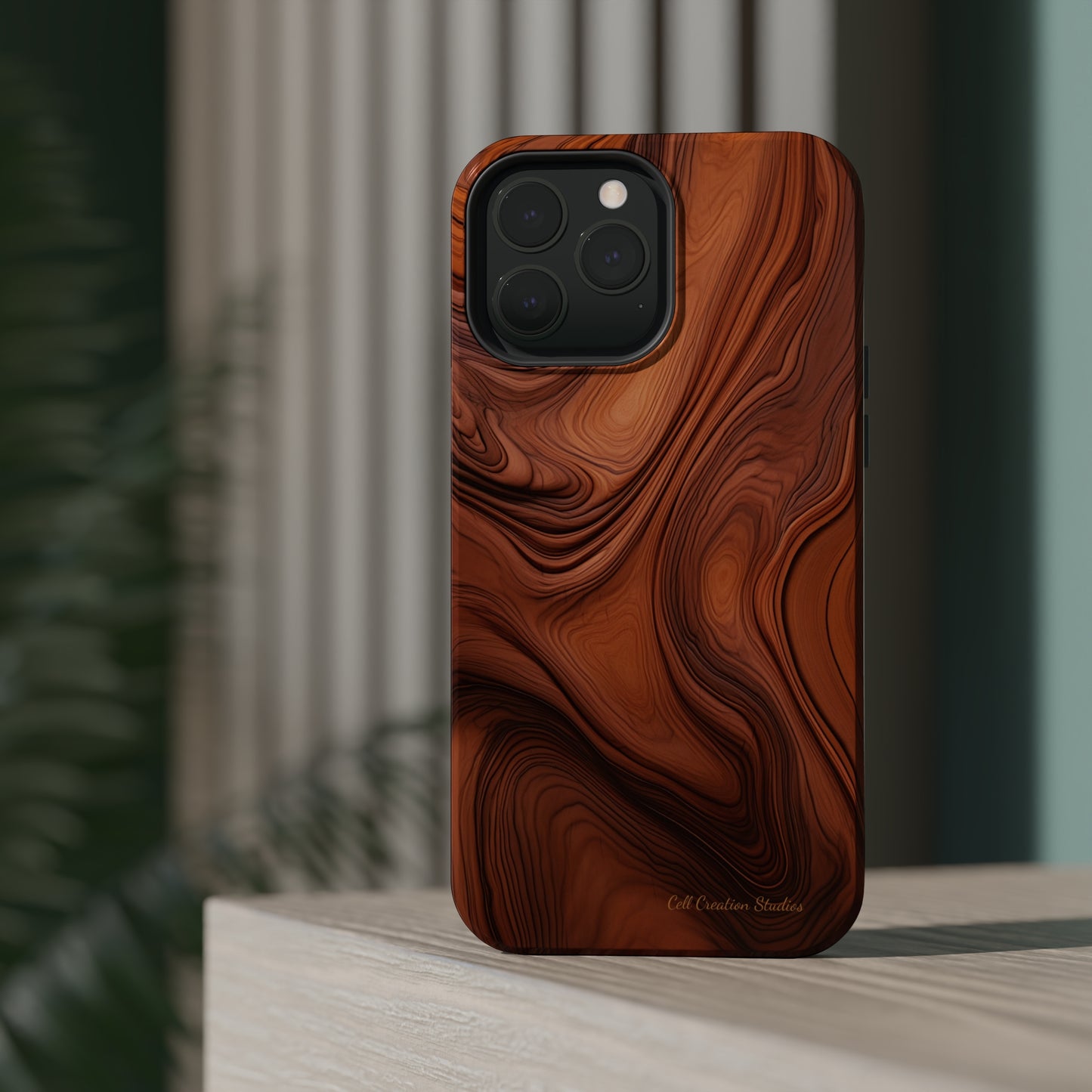 The "Natural Elegance" Wood Pattern Phone Case -MagSafe Tough Cases