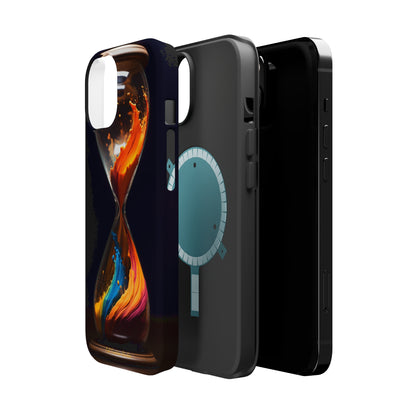 Introducing the "Colorful Sands Hourglass" Cell Phone Case – Embrace Time's Beauty with a Mesmerizing Hourglass Design -MagSafe Tough Cases