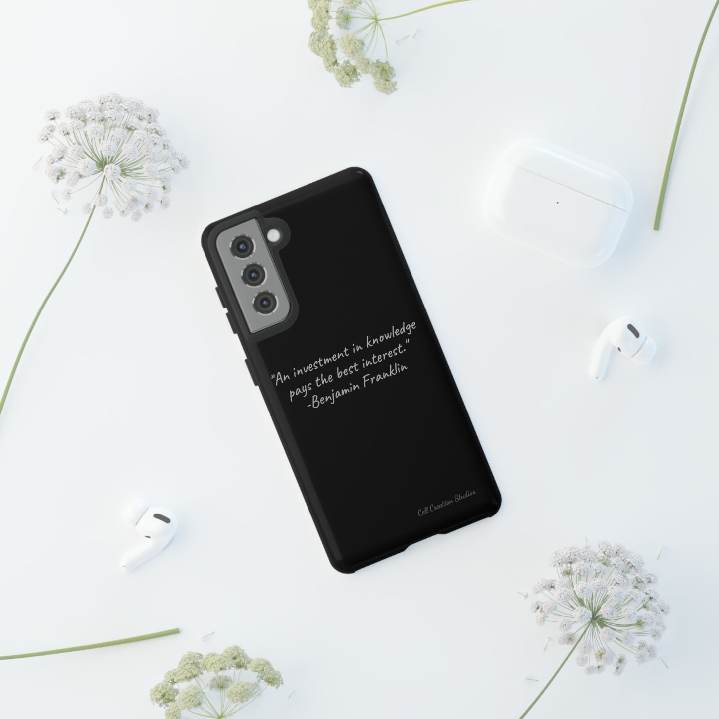 The "Knowledge is Investment" Benjamin Franklin Quote Phone Case -Tough Cases