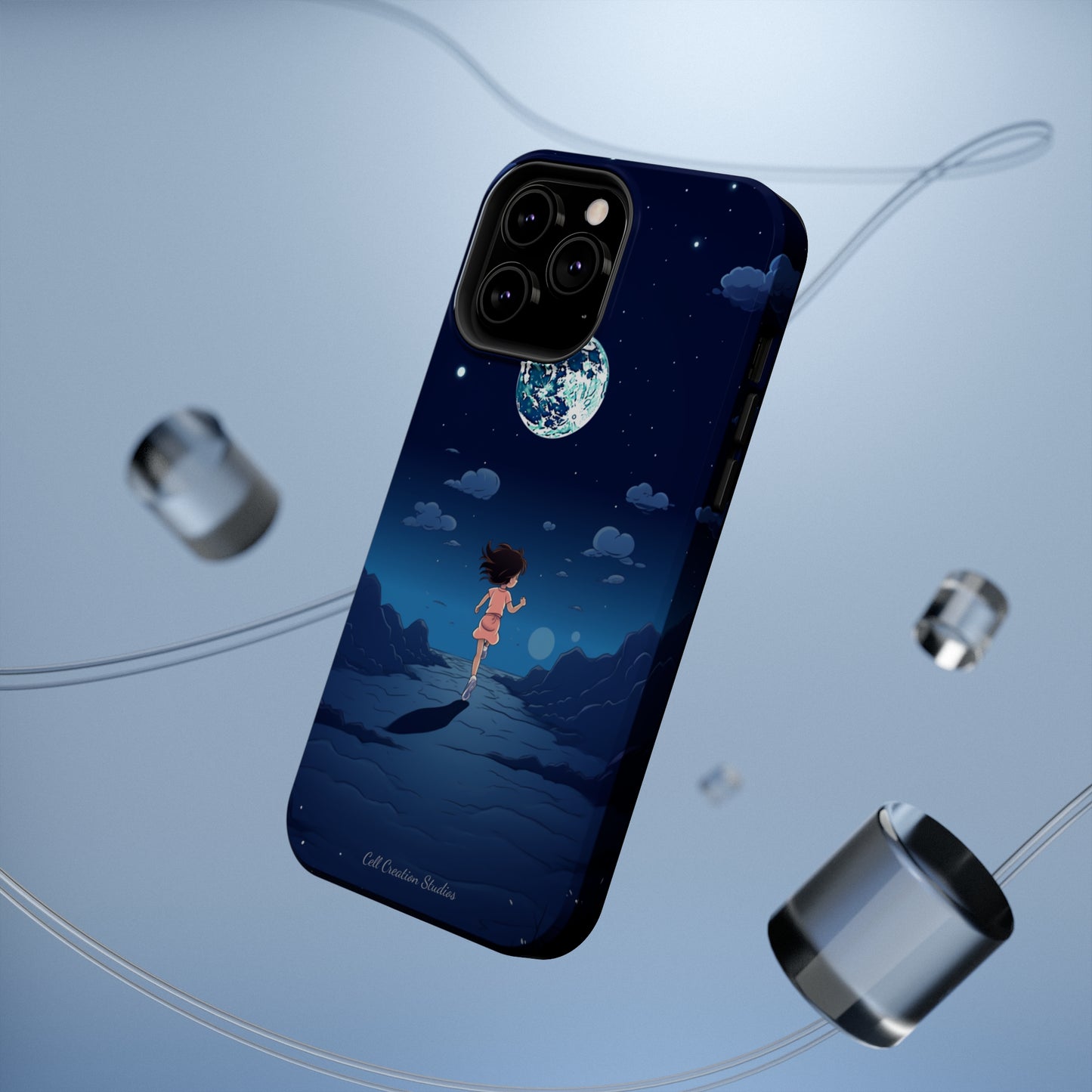 Introducing the "Moonlit Runner" Cell Phone Case – Embrace Adventure with a Captivating Lunar Design -MagSafe Tough Cases