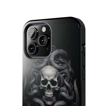 Introducing the "Monochrome Skull and Snakes" Cell Phone Case – A Bold Statement -Tough Phone Cases