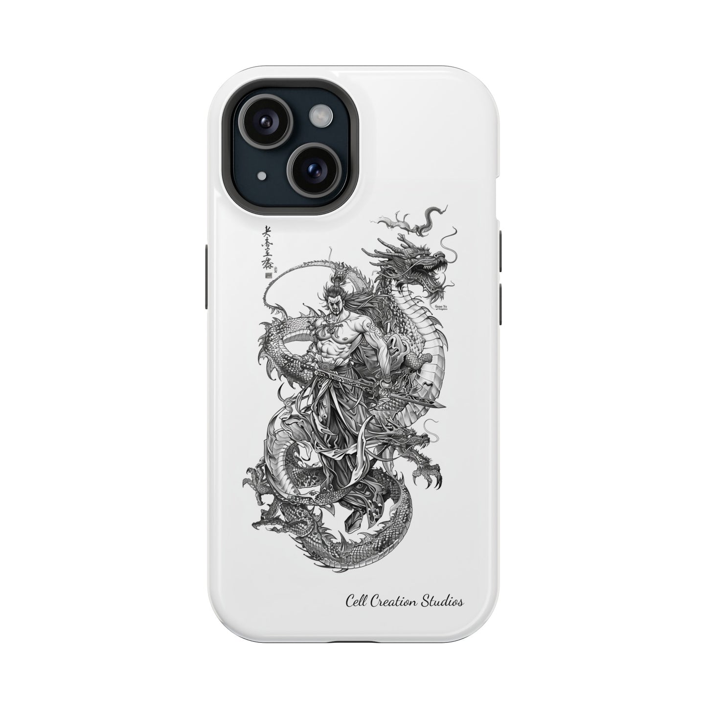 "Samurai and Dragon Sketch" -MagSafe Tough iPhone Cases