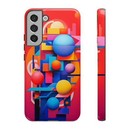 The "Geometric Red Background" Cell Phone Case- Upgrade Your Phone's Aesthetics -Tough Cases