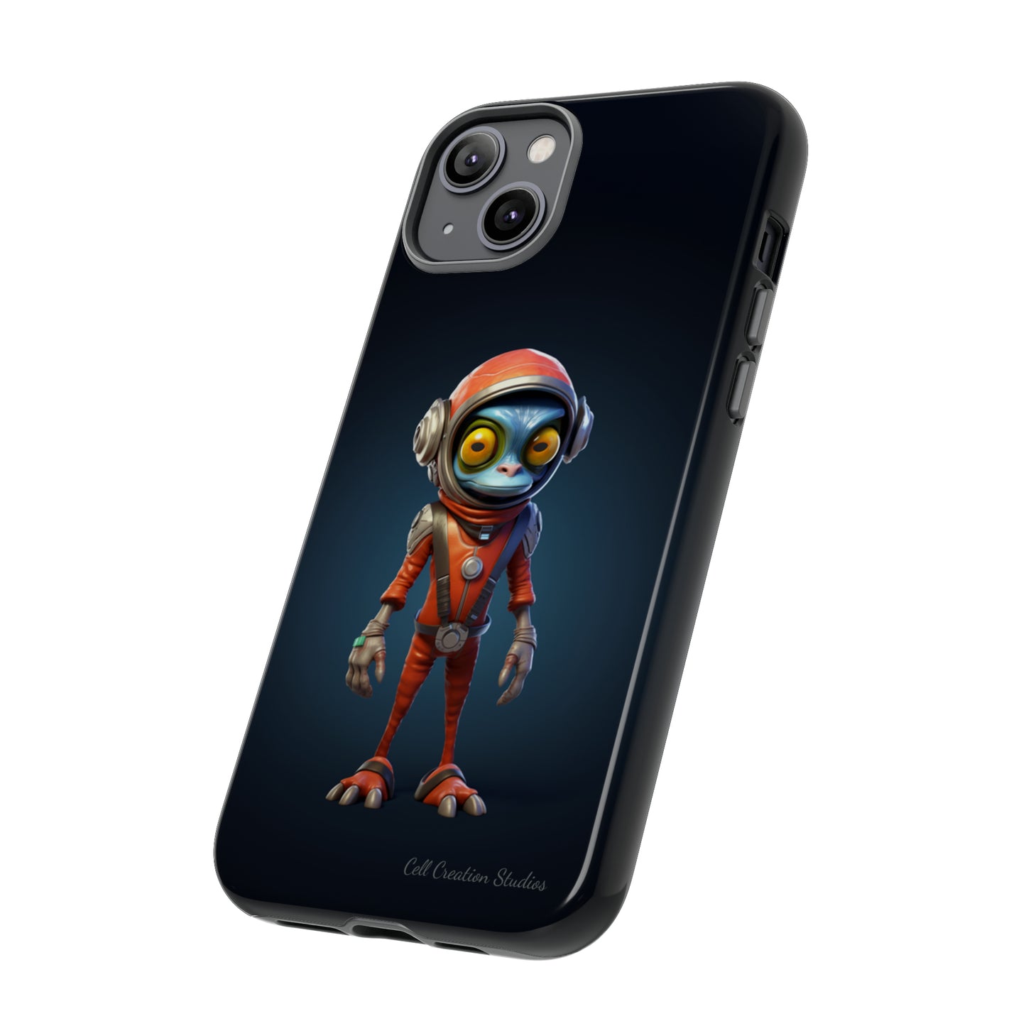 The "AstroGuard" Animated Blue Alien Astronaut Phone Case -Tough Cases