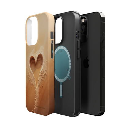 "Eternal Love: Sand Heart" Cell Phone Case -MagSafe Tough Cases