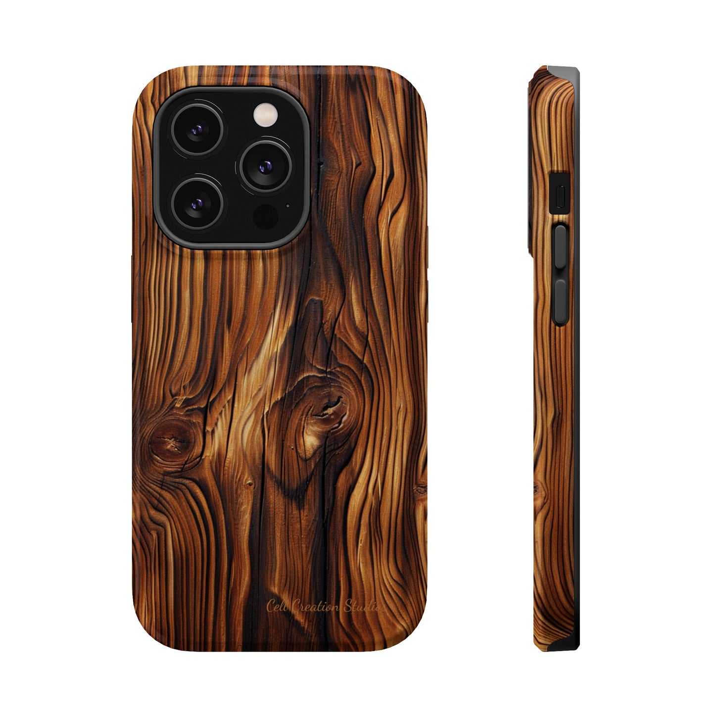 "Wood Grain Elegance" -MagSafe Tough iPhone Cases