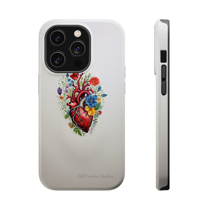 "Floral Heart Harmony" -MagSafe Tough iPhone Cases