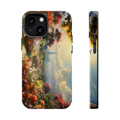 Introducing the "Floral Haven" Cell Phone Case – Where Nature and Urban Marvels Converge! -MagSafe Tough Cases