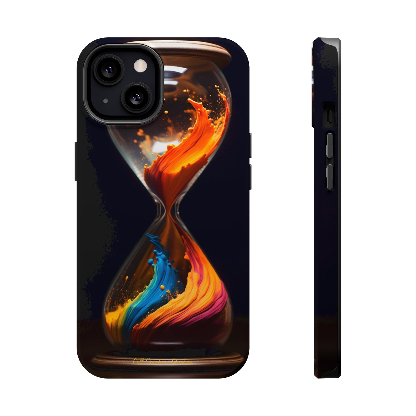 Introducing the "Colorful Sands Hourglass" Cell Phone Case – Embrace Time's Beauty with a Mesmerizing Hourglass Design -MagSafe Tough Cases