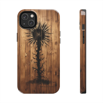 "Desert Plant on Wood Themed Phone Case: Embrace Nature's Beauty"-Tough Phone Cases