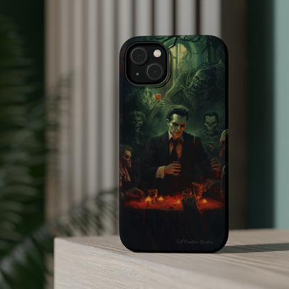 Introducing the "Dracula's Halloween Soiree" Cell Phone Case – Join the Spooky Gathering -MagSafe Tough Cases