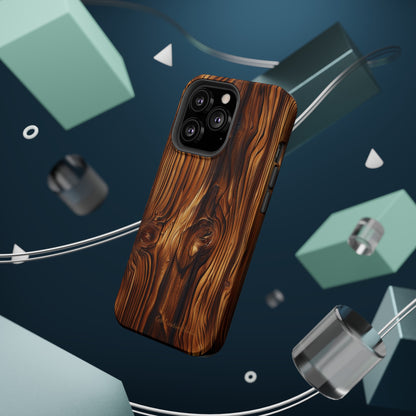 "Wood Grain Elegance" -MagSafe Tough iPhone Cases