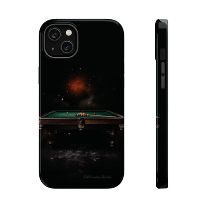 "Rack 'Em Up in Style: Pool Table-Themed Phone Case with Space Background" -MagSafe Tough Cases