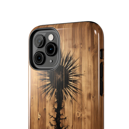 "Desert Plant on Wood Themed Phone Case: Embrace Nature's Beauty"-Tough Phone Cases