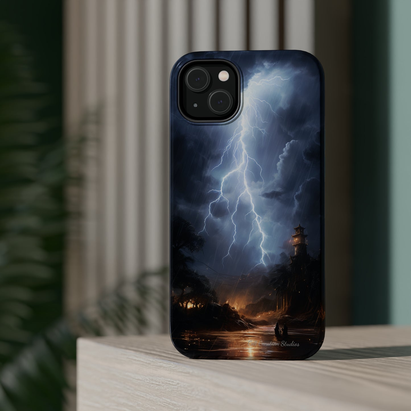 Introducing the "Electric Skies" Cell Phone Case – Unleash the Power of the Storm -MagSafe Tough Cases