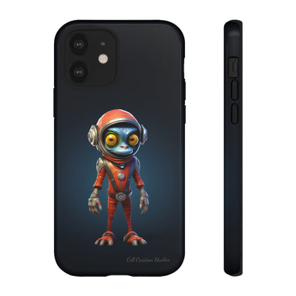 The "AstroGuard" Animated Blue Alien Astronaut Phone Case -Tough Cases