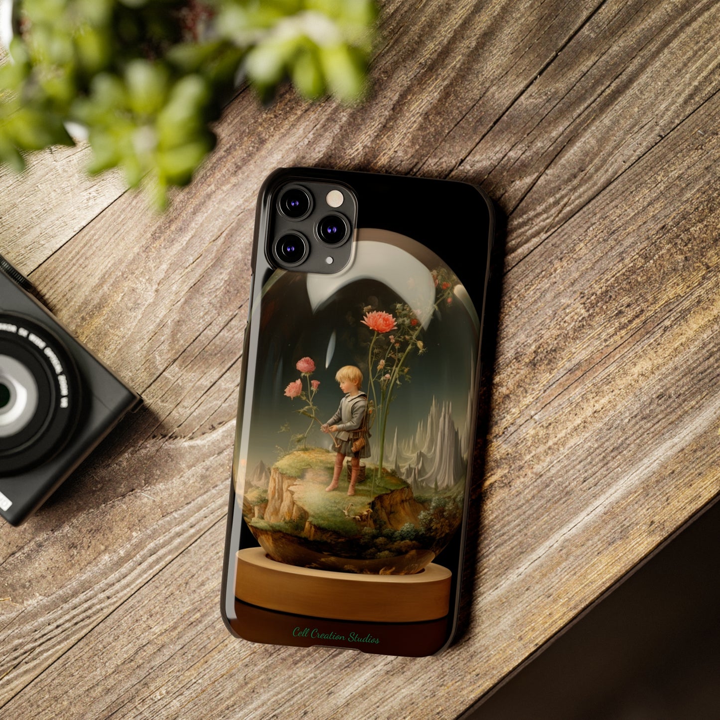 Introducing the "Miniature Gardener" Cell Phone Case – Embrace Your Imagination with a Captivating Glass-Encased Design -Slim Phone Cases