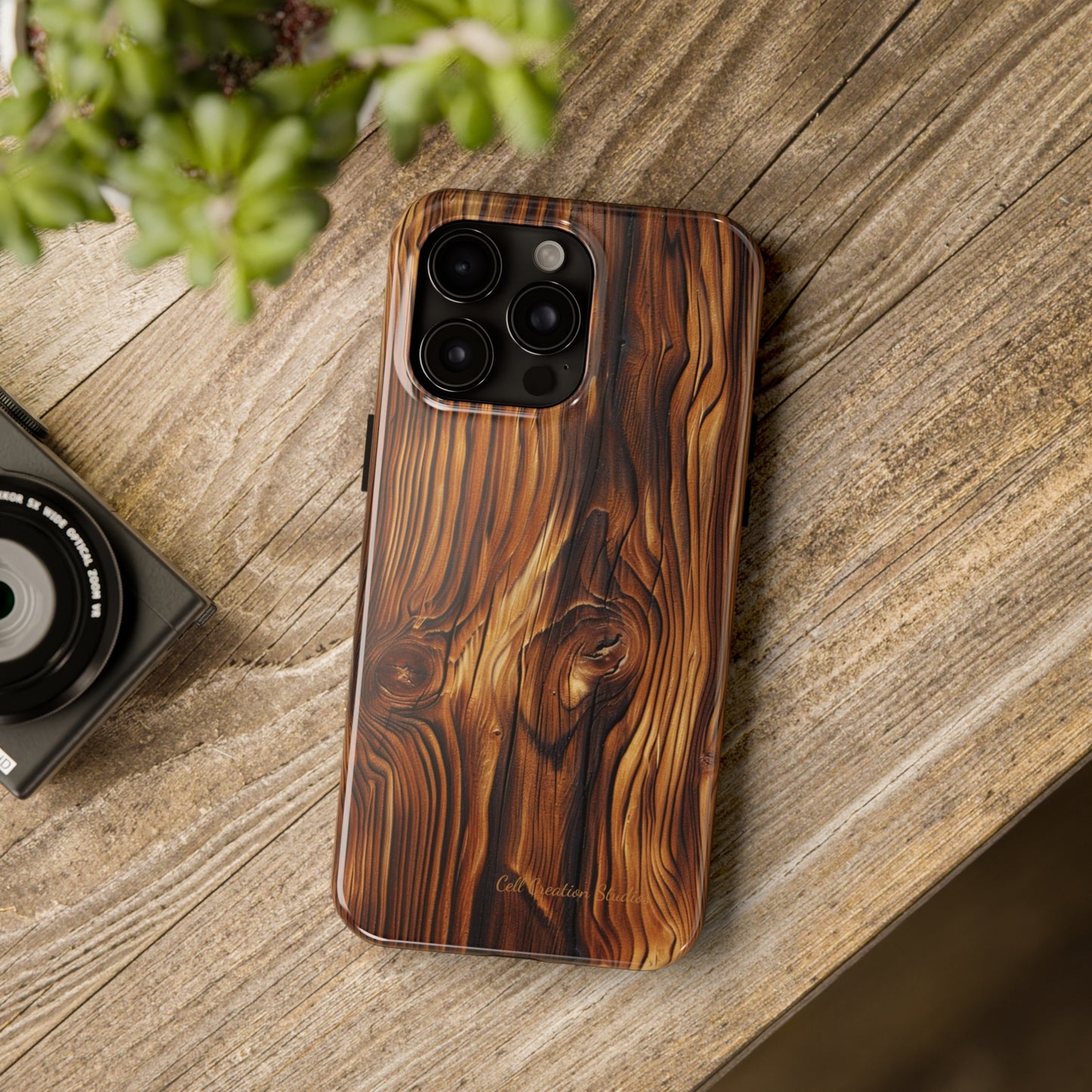 "Wood Grain Elegance" -Tough iPhone Cases