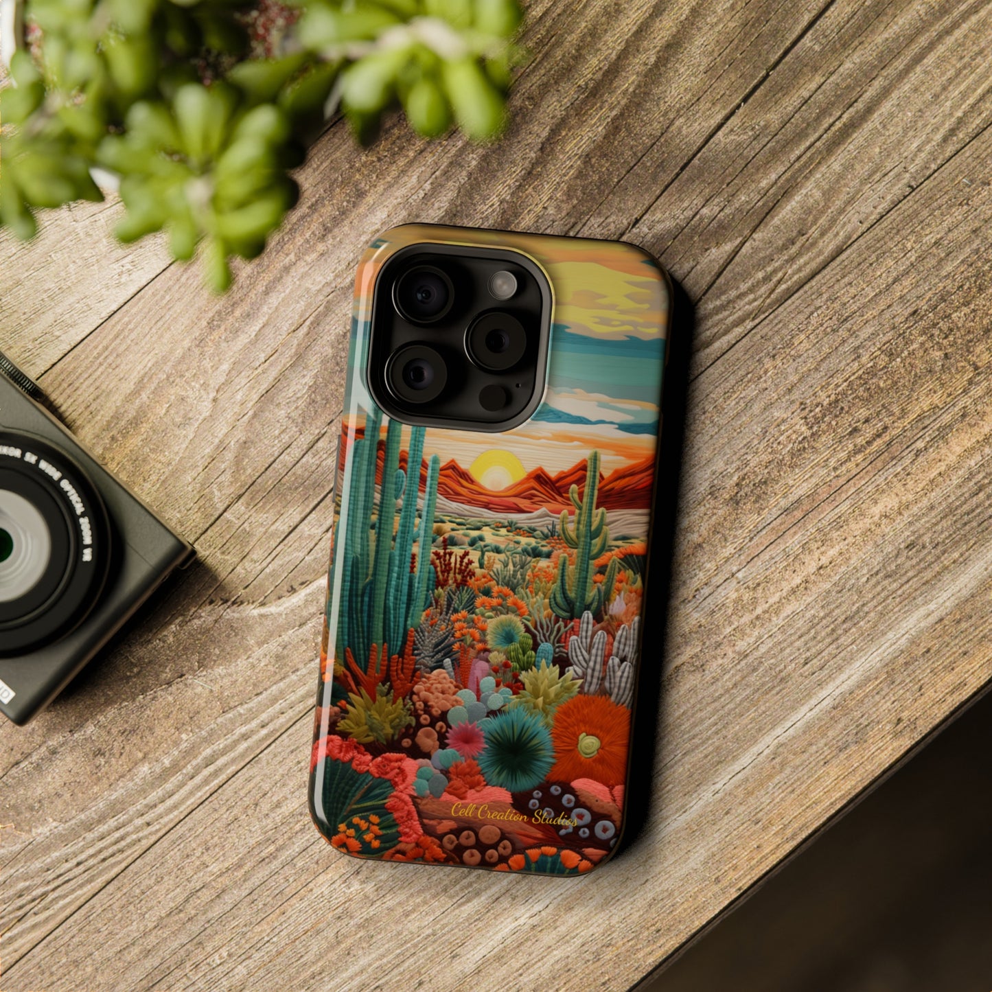 "Desert Bloom Embroidery" -MagSafe Tough iPhone Cases