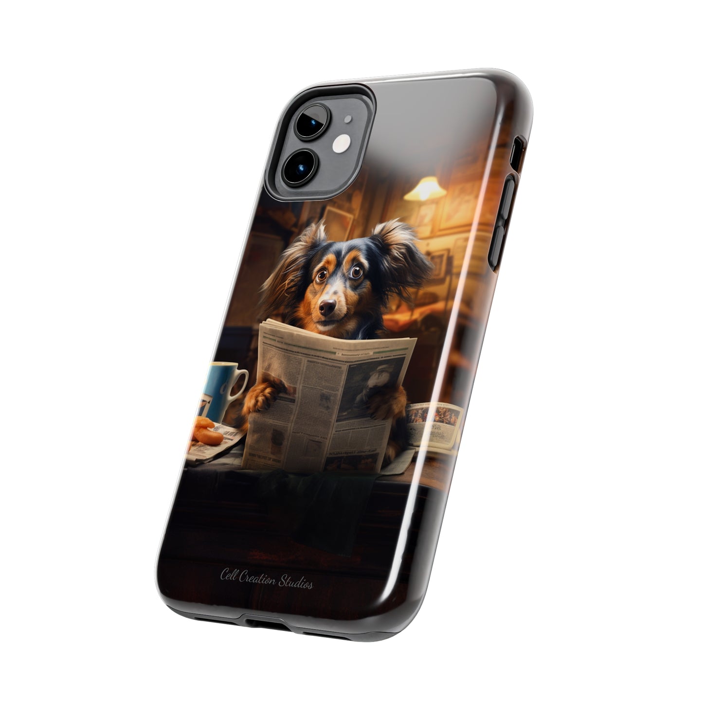 Introducing the "Pup's Perusal" Cell Phone Case – Unleash Heartwarming Humor -Tough Phone Cases