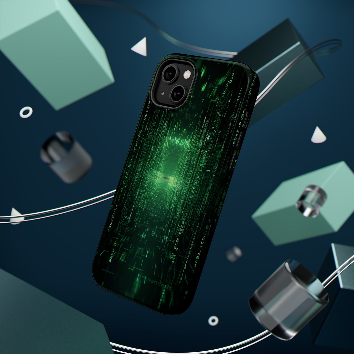 Introducing our "Digital Code Stream" Cell Phone Case – where style meets technology for your device's protection -MagSafe Tough Cases