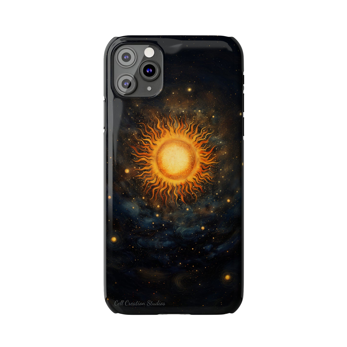 Introducing the "Celestial Sun and Stars" Cell Phone Case – Carry the Cosmos with You -Slim Phone Cases