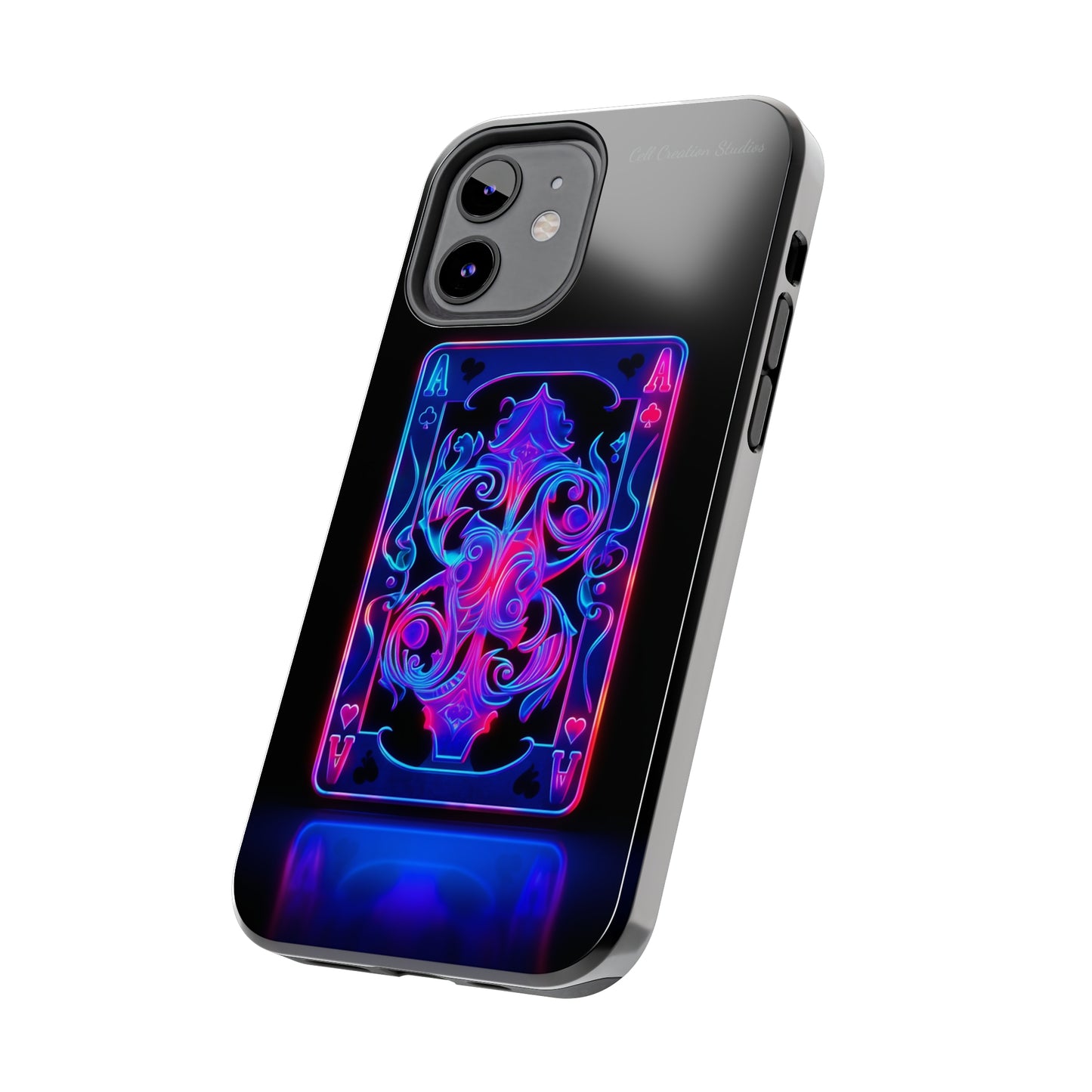 Introducing the "Neon Ace of Hearts" Cell Phone Case – Elevate Your Style with a Dazzling Card -Tough Phone Cases