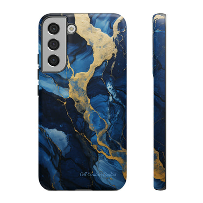 "Azure Elegance Marble" -Tough Samsung Cases