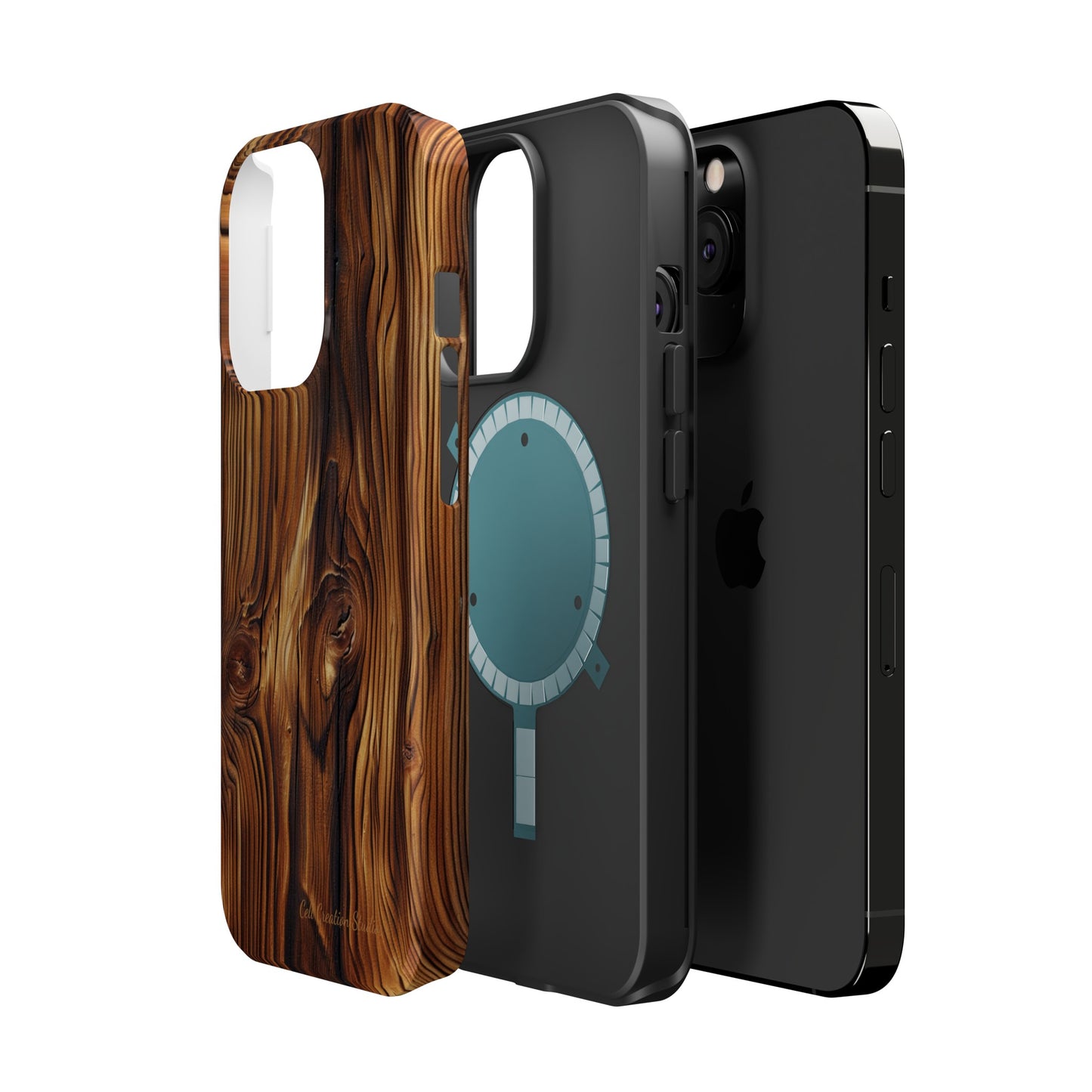 "Wood Grain Elegance" -MagSafe Tough iPhone Cases