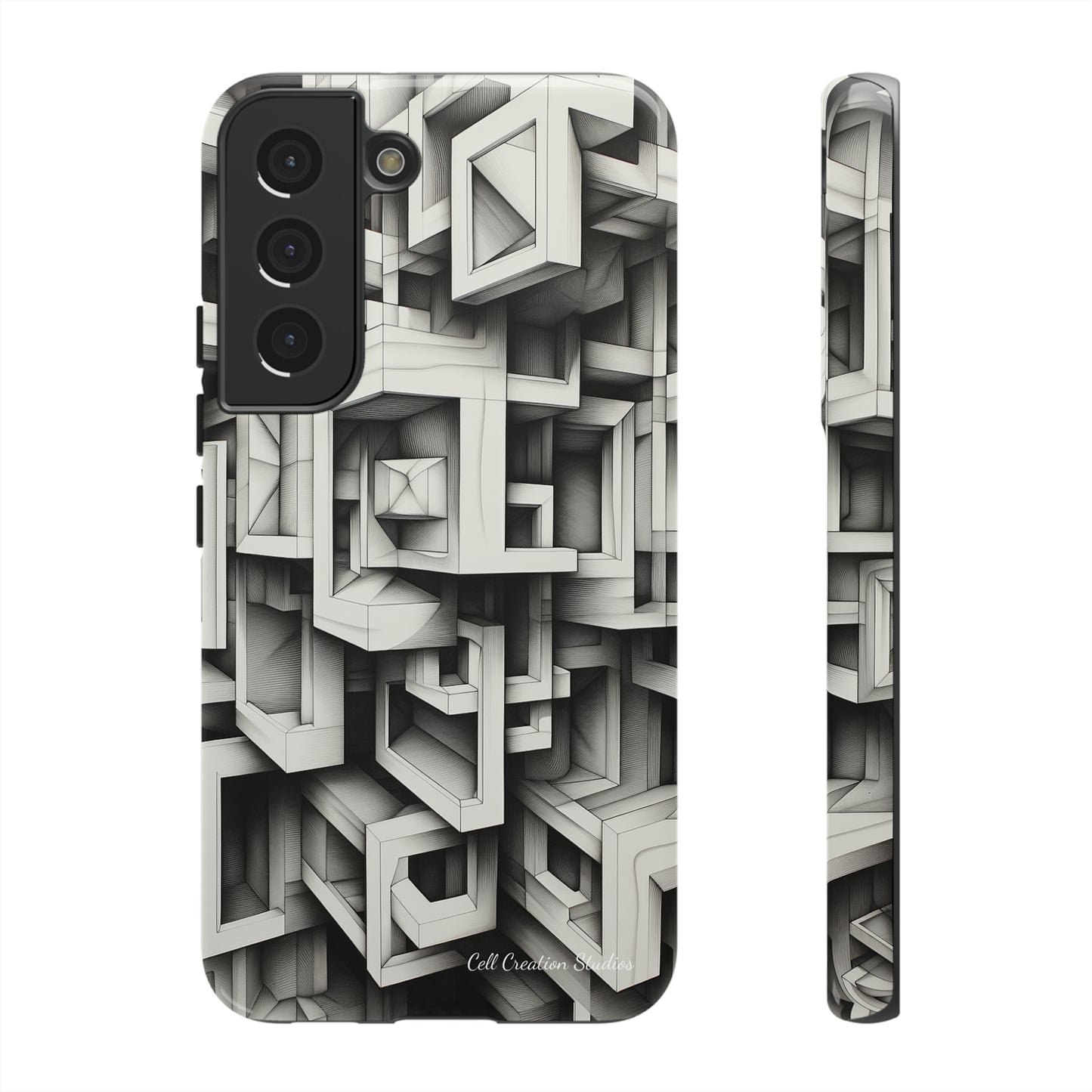 The "Geometric Right Angles" Cell Phone Case -Experience Sleek Simplicity-Tough Phone Cases-Tough Cases