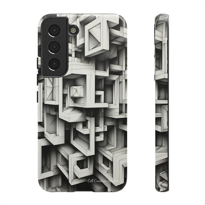 The "Geometric Right Angles" Cell Phone Case -Experience Sleek Simplicity-Tough Phone Cases-Tough Cases