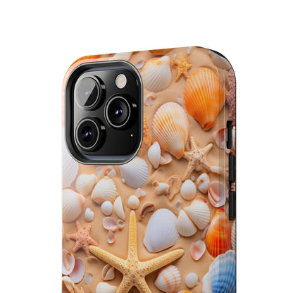 "Seaside Serenity Phone Case: Starfish and Seashells" -Tough Phone Cases