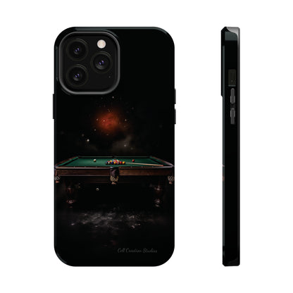 "Rack 'Em Up in Style: Pool Table-Themed Phone Case with Space Background" -MagSafe Tough Cases