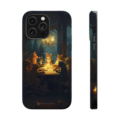 Introducing the "Paws & Whiskers Soirée" Cell Phone Case – A Feast of Friendship Under the Stars! -MagSafe Tough Cases