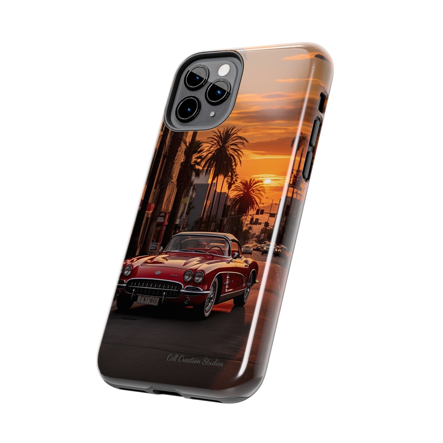 "Sunset Boulevard Classic Red Car" Cell Phone Case -Tough Phone Cases